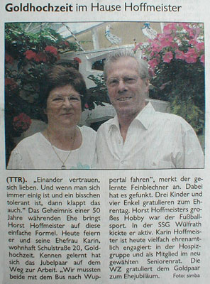 Zeitungsartikel in der WZ am 27.07.06